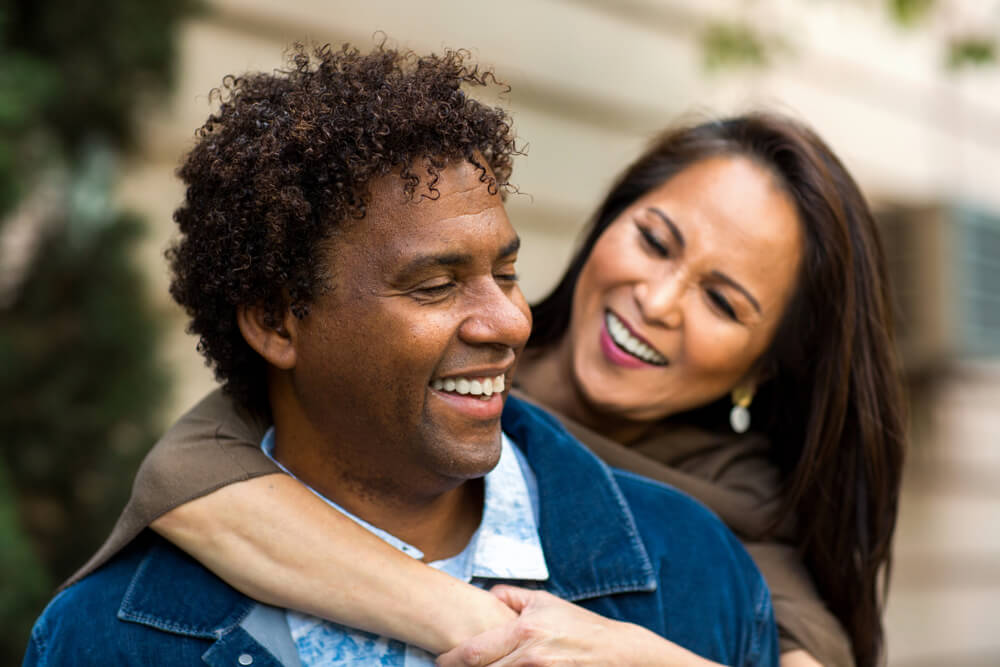 Portrait of a couple mature couple smiling.