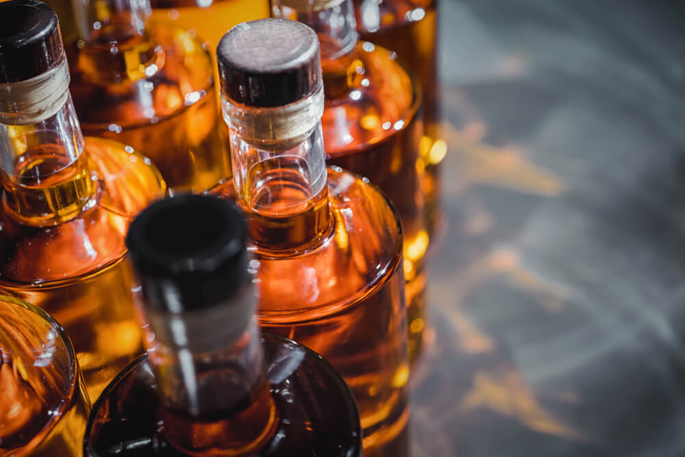 Bottles placed in a row.