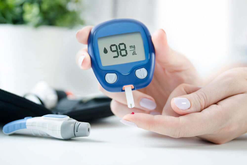 Diabetes checking blood sugar level