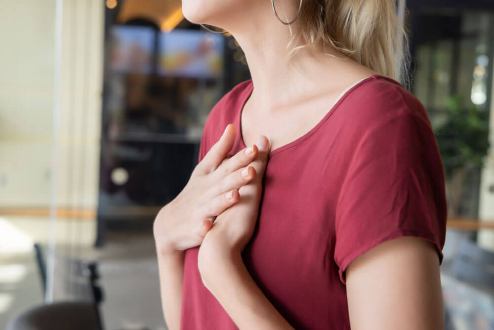 Woman with indigestion problem