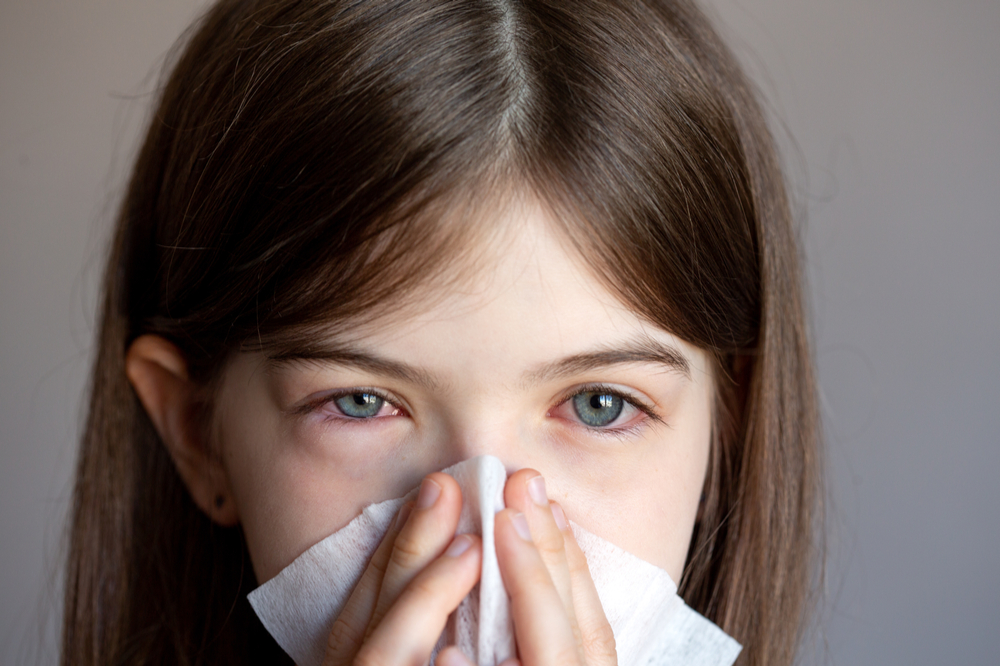 The young girl is allergic